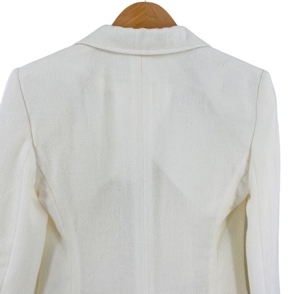 Chloe NEW Wool Cashmere Gauze Rustic Open Front Blazer Eden White Ivory Size XS - Picture 11 of 16